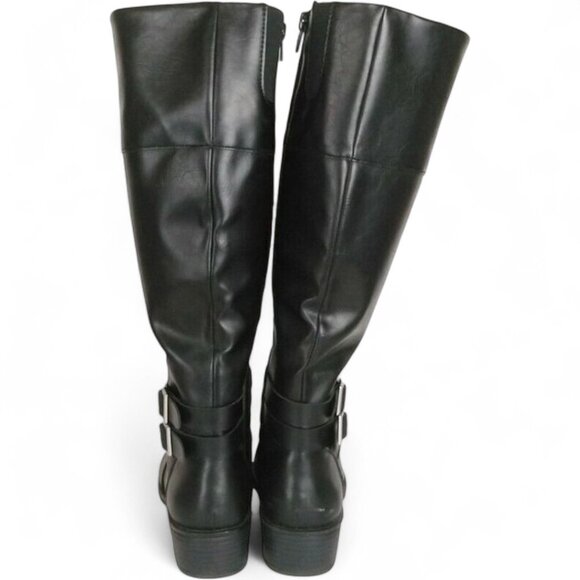 Arizona Riding Boots Women's 6.5 Black Faux Leather Tall Memory Foam Lined New - Picture 4 of 6